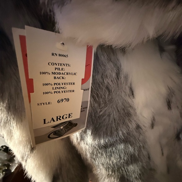 Vintage Lynx Faux Fur Animal Long Full Length Coat  large - Picture 5 of 5